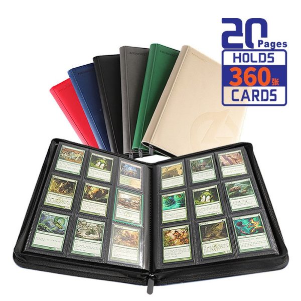 HENWEI Zipped card binder - Green / 4 pockets / 160 cards