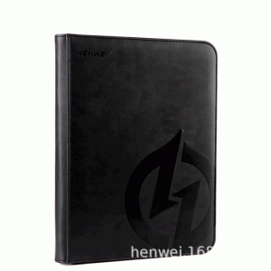HENWEI Zipped card binder - Black / 4 pockets / 160 cards