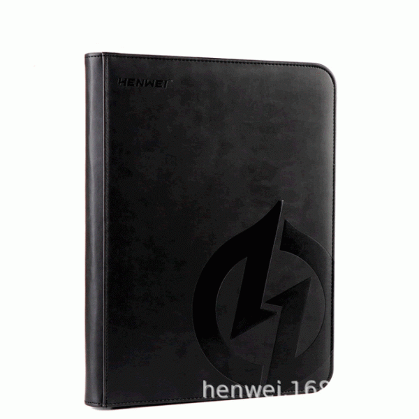 HENWEI Zipped card binder - Black / 4 pockets / 160 cards