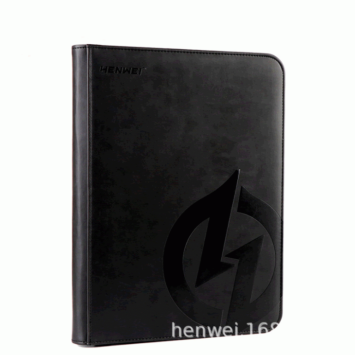 HENWEI Zipped card binder - Black / 4 pockets / 160 cards