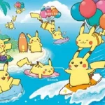 ラバープレイマット なみのりピカチュウ＆そらをとぶピカチュウ [JP]